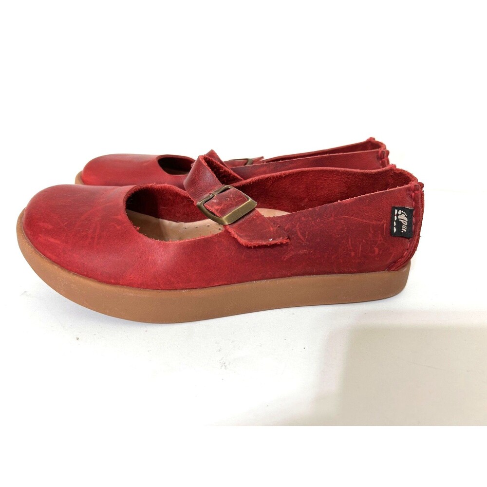 Yogi Womens size 7 Shoes Sharpe Leather Scarlet Red Mary Janes - Picture 3 of 13